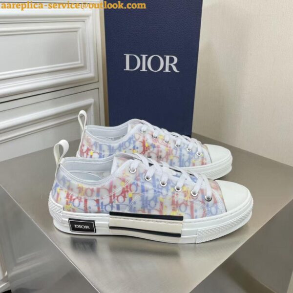 Replica Dior Men's B23 Low-top Sneakers In Multicolor Oblique Canvas 15