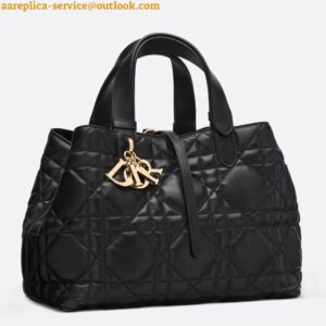 Replica Dior Toujours Medium Bag in Black Macrocannage Calfskin