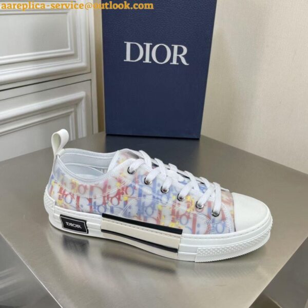 Replica Dior Men's B23 Low-top Sneakers In Multicolor Oblique Canvas 16