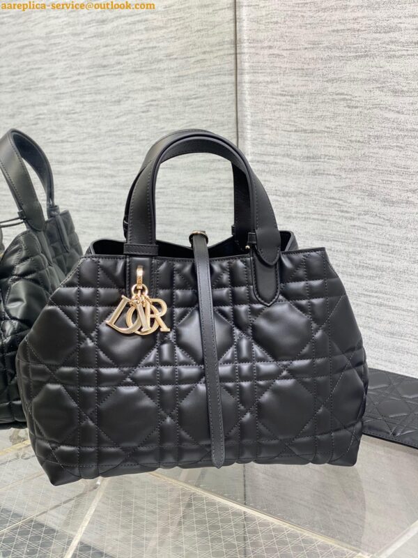 Replica Dior Toujours Medium Bag in Black Macrocannage Calfskin 8