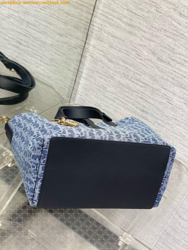 Replica Dior Toujours Medium Bag in Blue Denim Oblique Jacquard 4