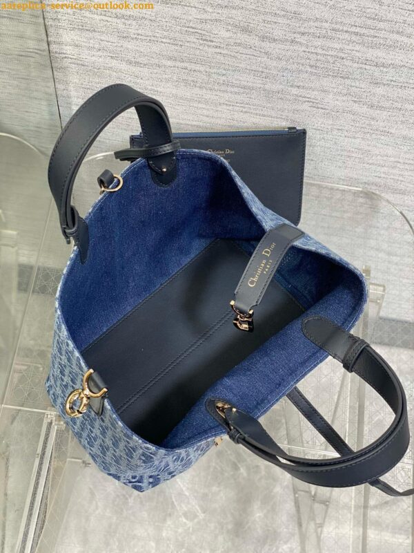 Replica Dior Toujours Medium Bag in Blue Denim Oblique Jacquard 8