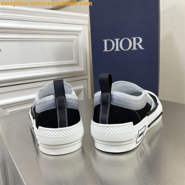 Replica Dior Men's B23 Slip-On Sneakers In Black Shawn Canvas 7