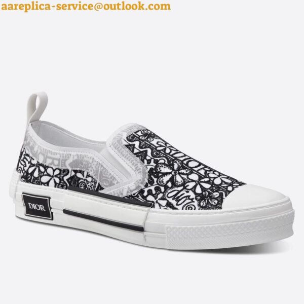 Replica Dior Men's B23 Slip-On Sneakers In Canvas with Shawn Embroidery 5