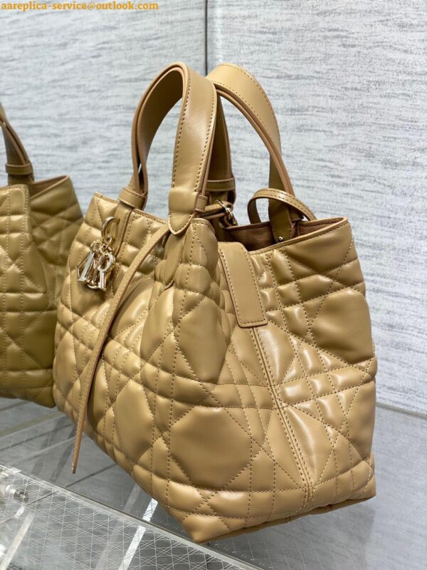 Replica Dior Toujours Medium Bag in Tan Macrocannage Calfskin 12