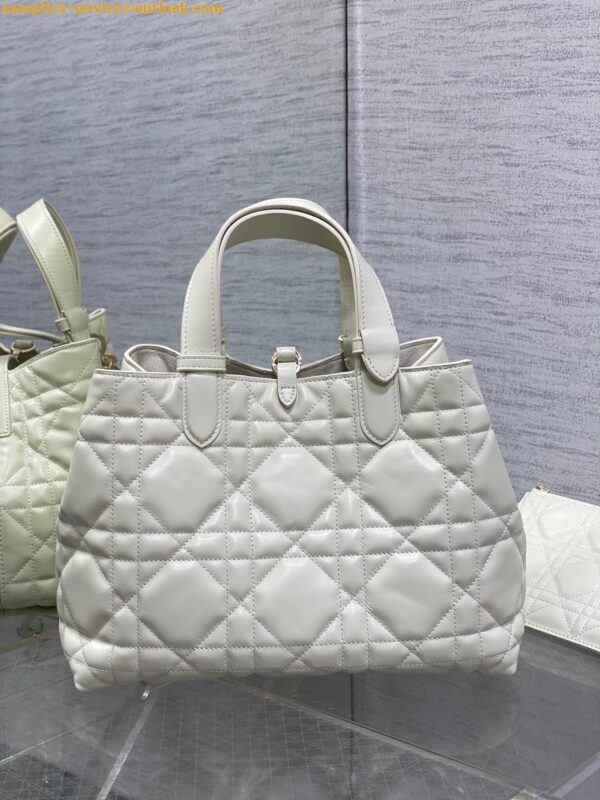 Replica Dior Toujours Medium Bag in White Macrocannage Calfskin 6