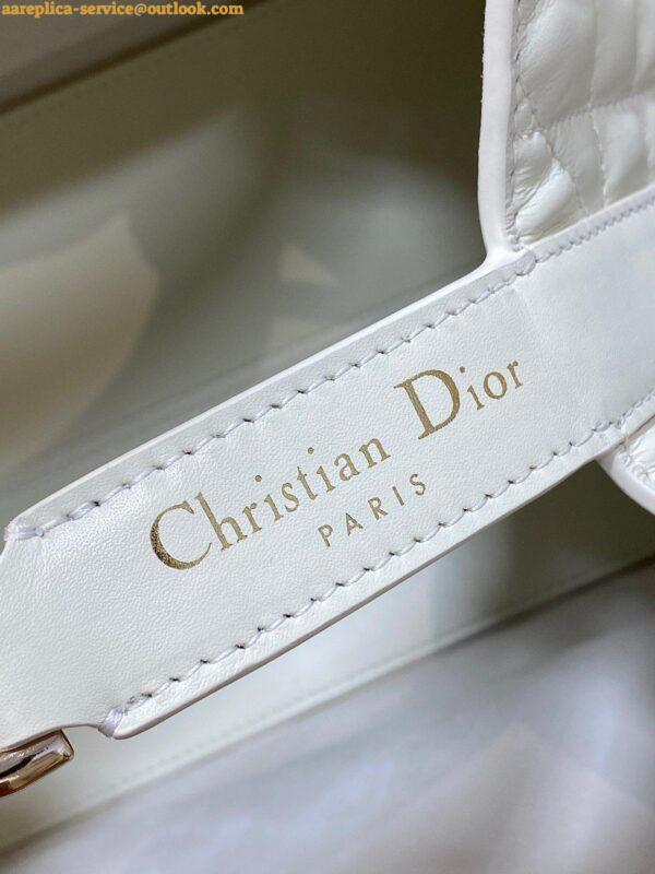 Replica Dior Toujours Medium Bag in White Macrocannage Calfskin 8