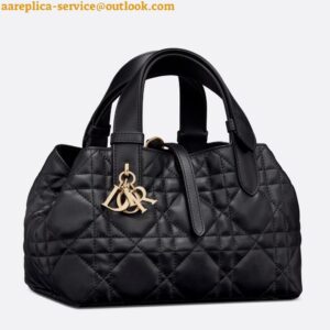 Replica Dior Toujours Small Bag in Black Macrocannage Calfskin 2