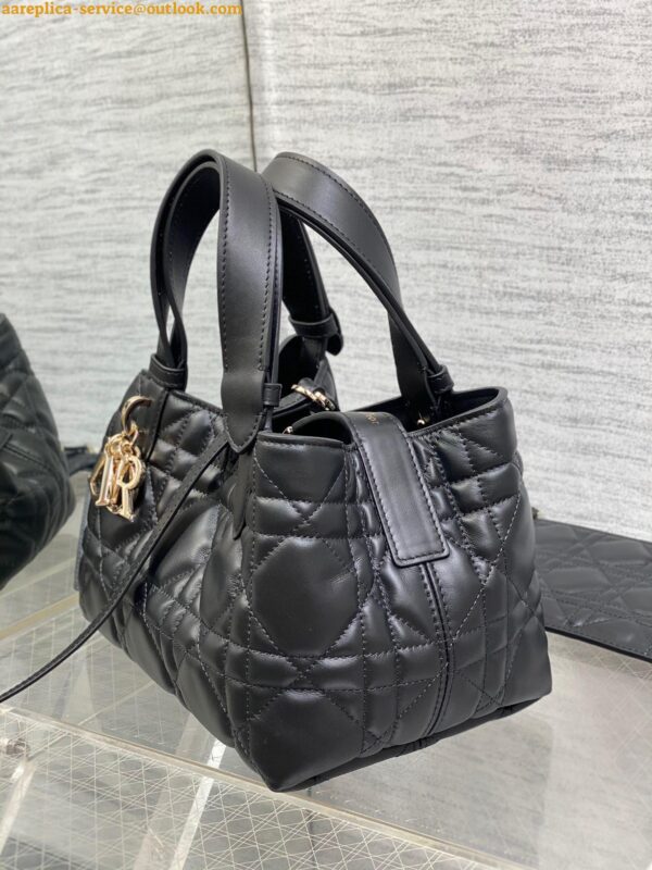 Replica Dior Toujours Small Bag in Black Macrocannage Calfskin 3