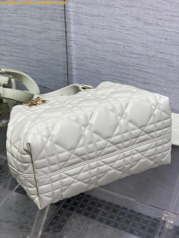 Replica Dior Toujours Medium Bag in White Macrocannage Calfskin 11