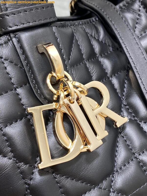 Replica Dior Toujours Small Bag in Black Macrocannage Calfskin 4