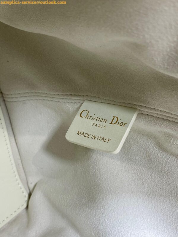 Replica Dior Toujours Medium Bag in White Macrocannage Calfskin 12