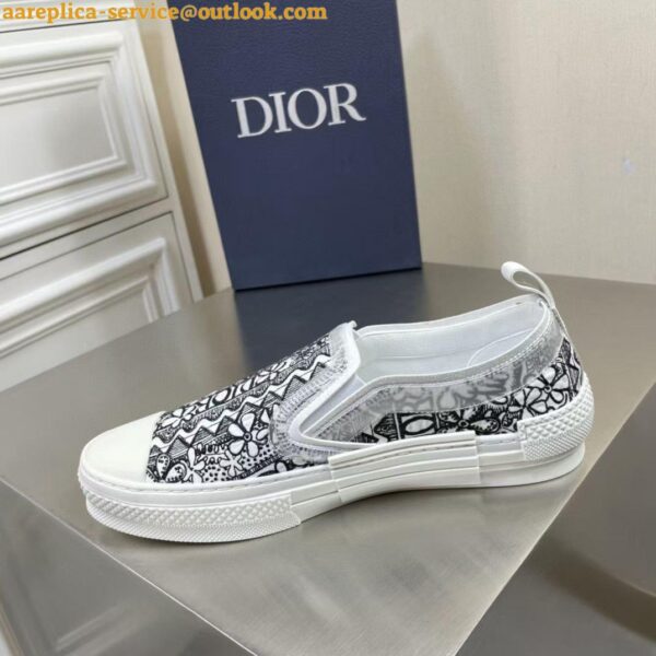 Replica Dior Men's B23 Slip-On Sneakers In Canvas with Shawn Embroidery 18