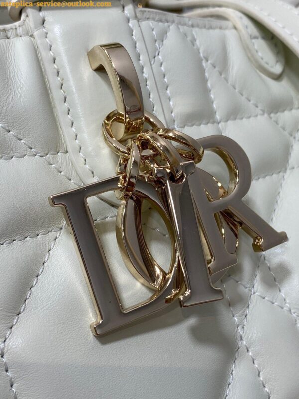 Replica Dior Toujours Medium Bag in White Macrocannage Calfskin 13