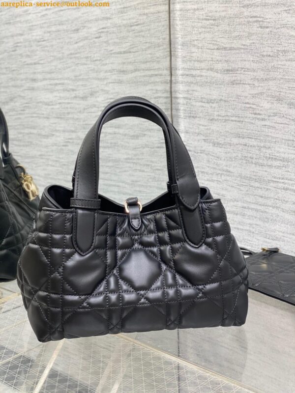 Replica Dior Toujours Small Bag in Black Macrocannage Calfskin 6