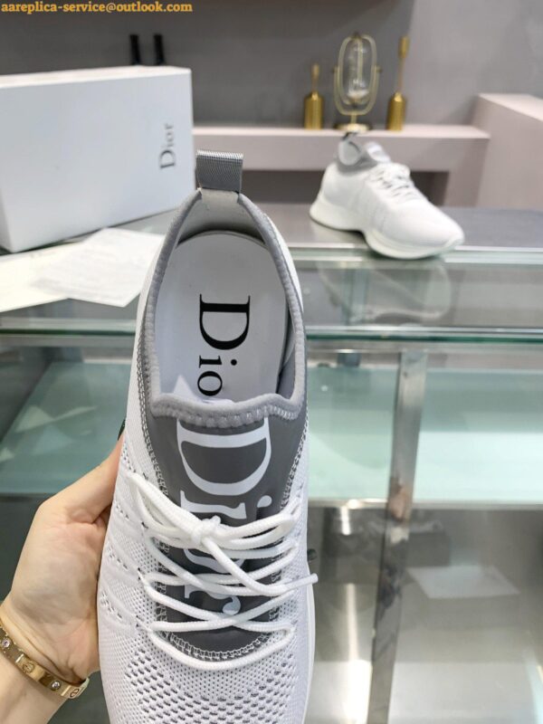 Replica Dior Men's B25 Sneakers in White Neoprene and Mesh 6