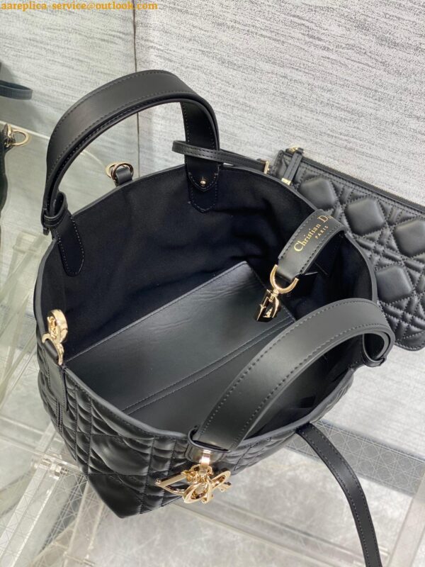 Replica Dior Toujours Small Bag in Black Macrocannage Calfskin 9