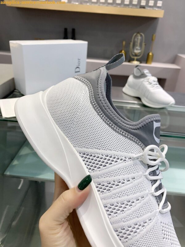 Replica Dior Men's B25 Sneakers in White Neoprene and Mesh 10