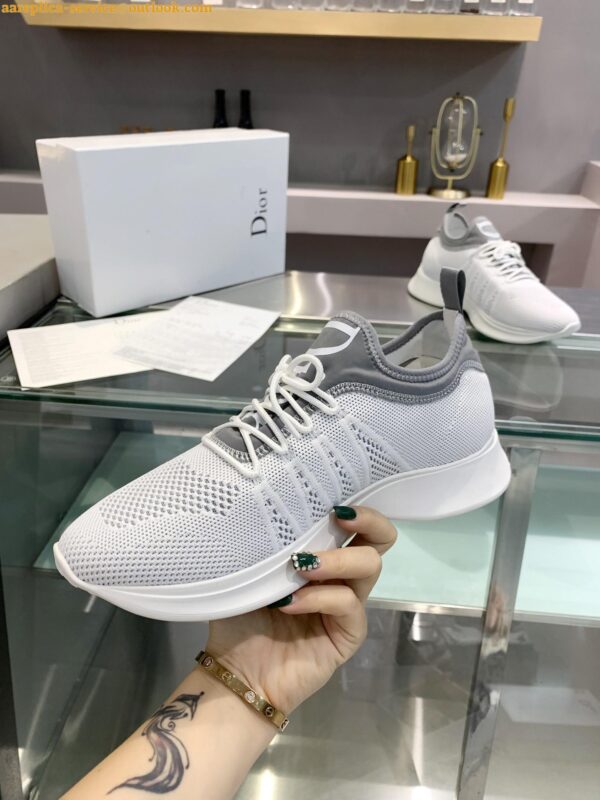 Replica Dior Men's B25 Sneakers in White Neoprene and Mesh 11