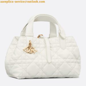 Replica Dior Toujours Small Bag in White Macrocannage Calfskin 2