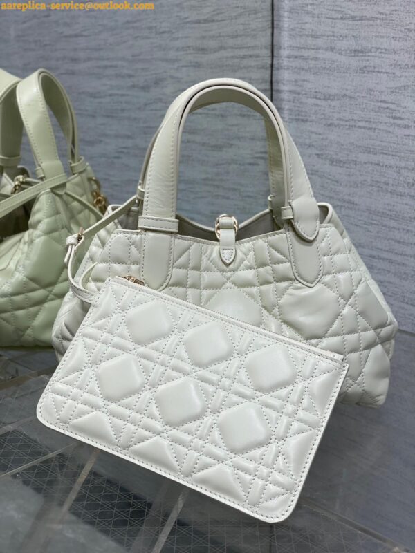 Replica Dior Toujours Small Bag in White Macrocannage Calfskin 4