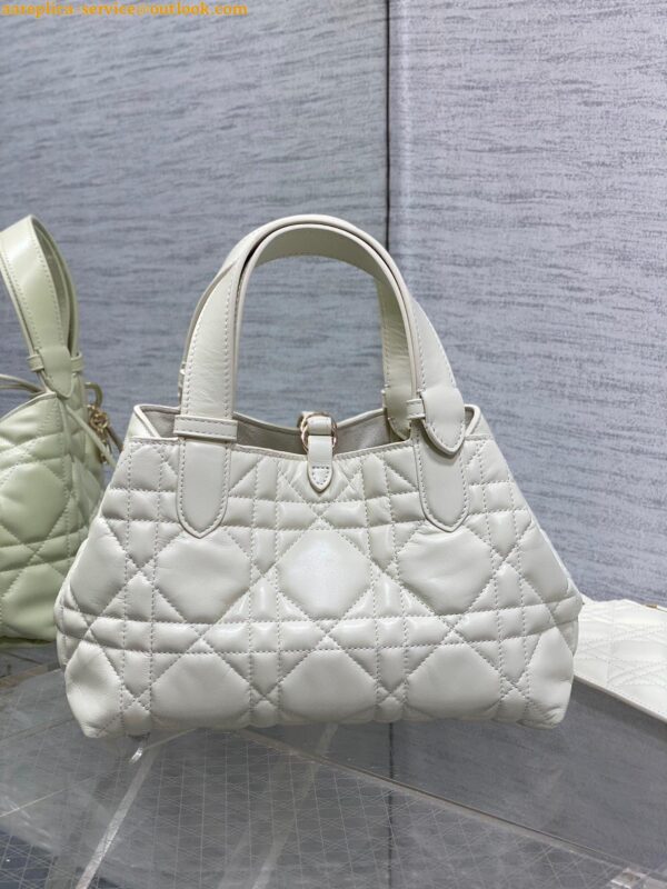 Replica Dior Toujours Small Bag in White Macrocannage Calfskin 10