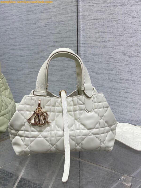 Replica Dior Toujours Small Bag in White Macrocannage Calfskin 11