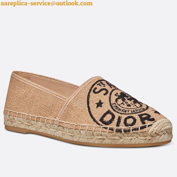 Replica Dior Granville Espadrilles In Beige Jute Canvas with Dior Union Motif 4