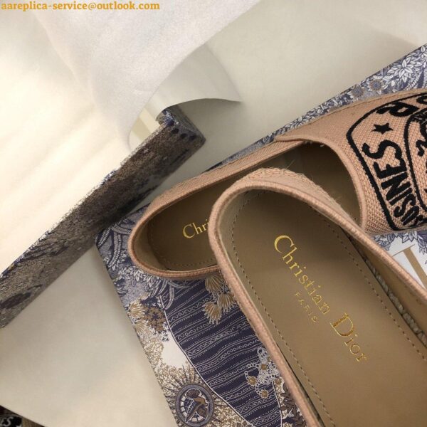 Replica Dior Granville Espadrilles In Beige Jute Canvas with Dior Union Motif 5