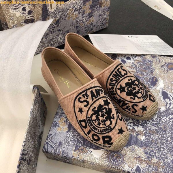 Replica Dior Granville Espadrilles In Beige Jute Canvas with Dior Union Motif 8