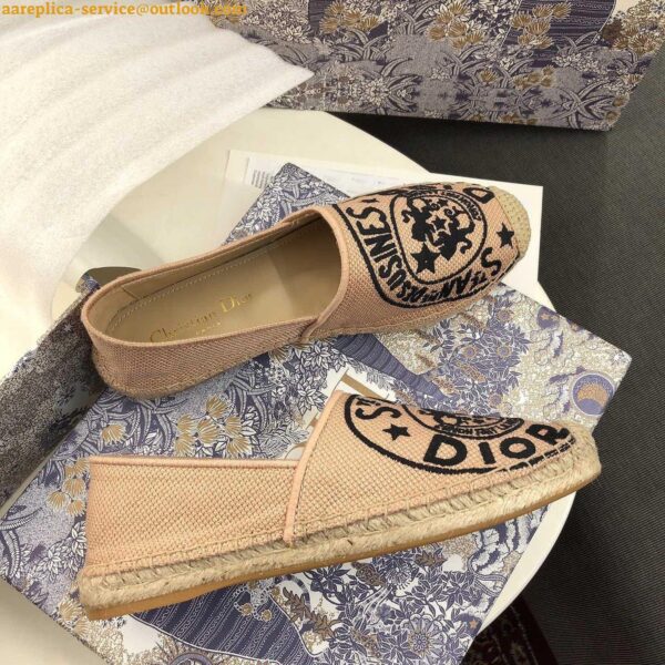 Replica Dior Granville Espadrilles In Beige Jute Canvas with Dior Union Motif 9