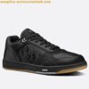 Replica Dior Men's B27 World Tour Sneakers In Black Leather