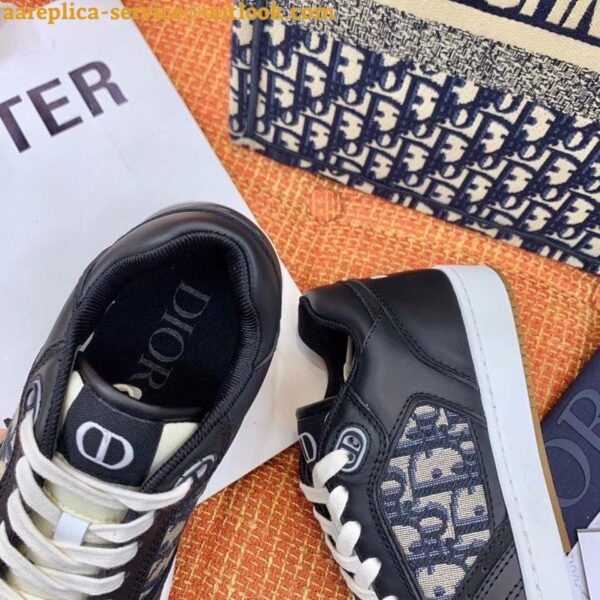 Replica Dior Men's B27 World Tour Sneakers In Black Leather 6