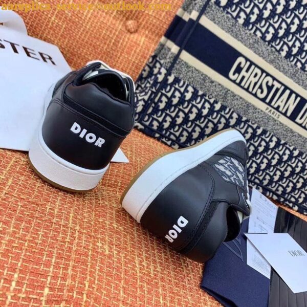 Replica Dior Men's B27 World Tour Sneakers In Black Leather 7