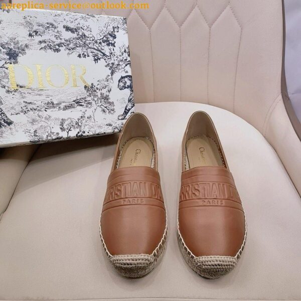 Replica Dior Granville Espadrilles In Brown Embossed Lambskin 6