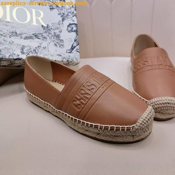 Replica Dior Granville Espadrilles In Brown Embossed Lambskin 10