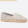 Replica Dior Granville Espadrilles In Brown Embossed Lambskin