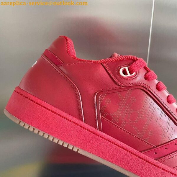 Replica Dior Men's B27 World Tour Sneakers In Red Leather 10