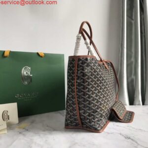 Replica Goyard GMLTY01CL03P Saint Louis GM Bag Black with Brown 2