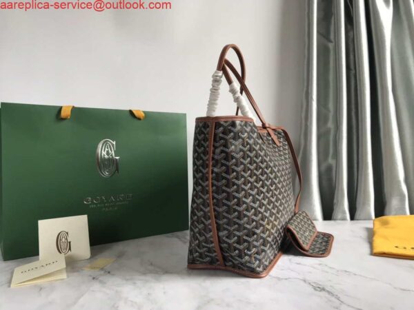 Replica Goyard GMLTY01CL03P Saint Louis GM Bag Black with Brown 2