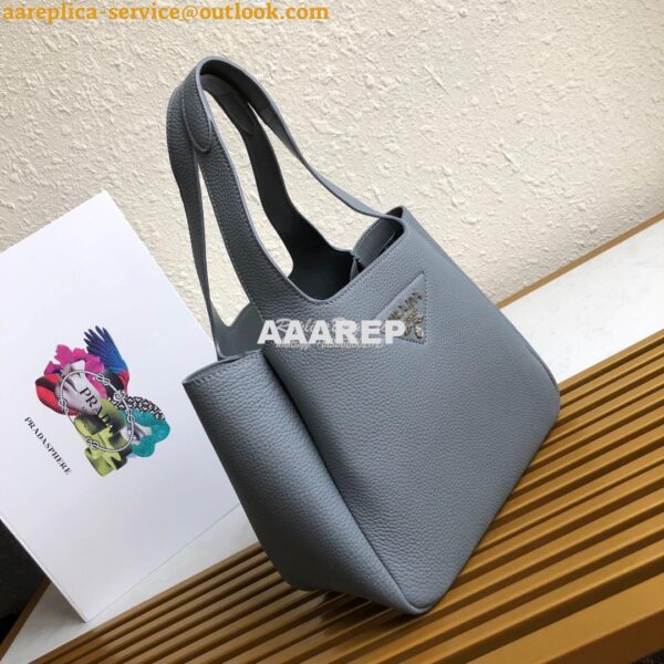 Replica Prada Leather Handbag 1BG335 Dark Grey 4