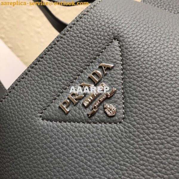 Replica Prada Leather Handbag 1BG335 Dark Grey 5