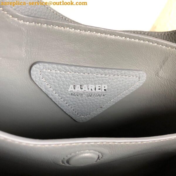 Replica Prada Leather Handbag 1BG335 Dark Grey 9