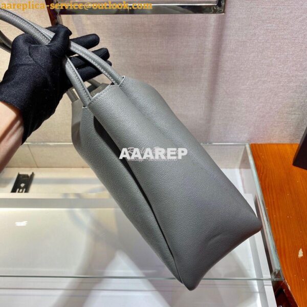 Replica Prada Medium Leather Handbag 1BC142 Grey 5