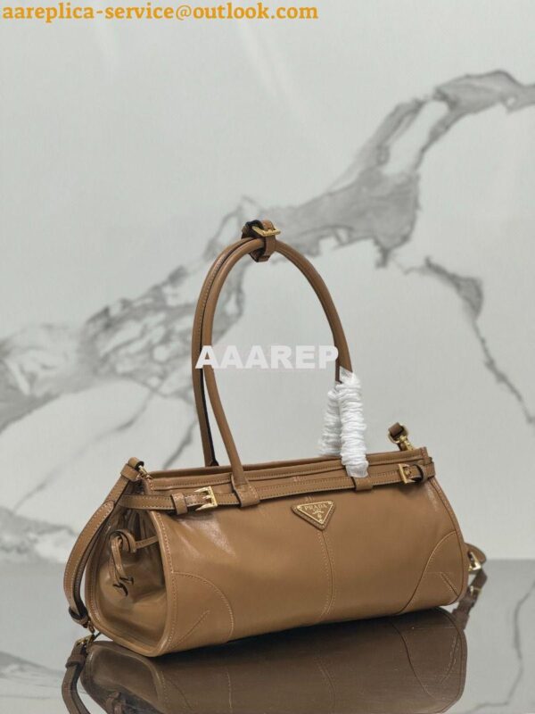 Replica Prada Medium leather shoulder bag 1BA426 Cameo 2