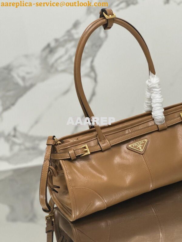 Replica Prada Medium leather shoulder bag 1BA426 Cameo 4