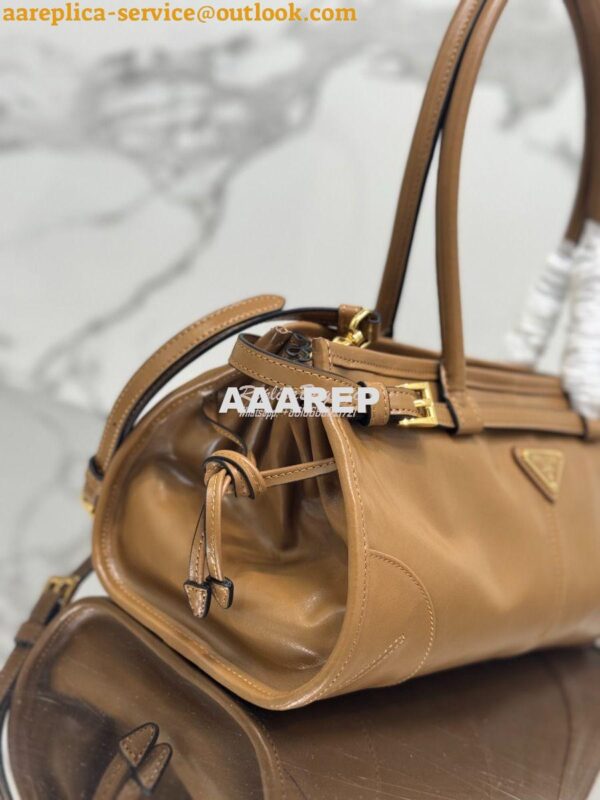 Replica Prada Medium leather shoulder bag 1BA426 Cameo 5