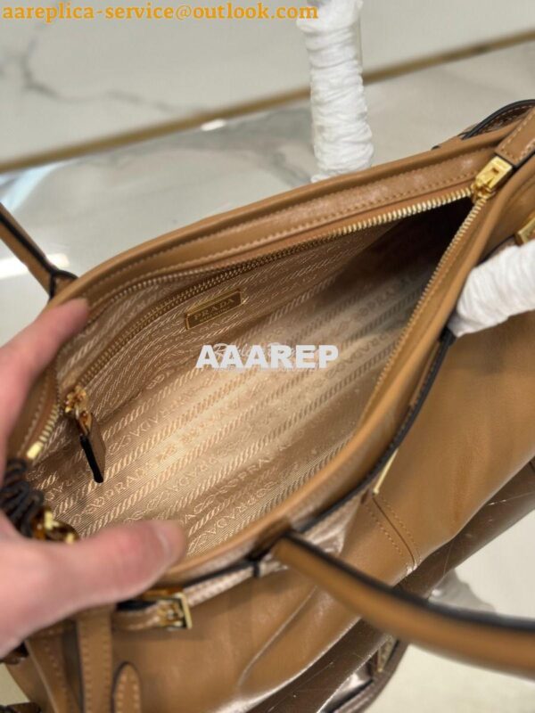 Replica Prada Medium leather shoulder bag 1BA426 Cameo 8