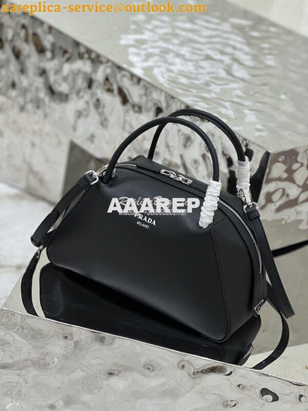 Replica Prada Medium Leather Supernova Handbag 1BA365 Black 3