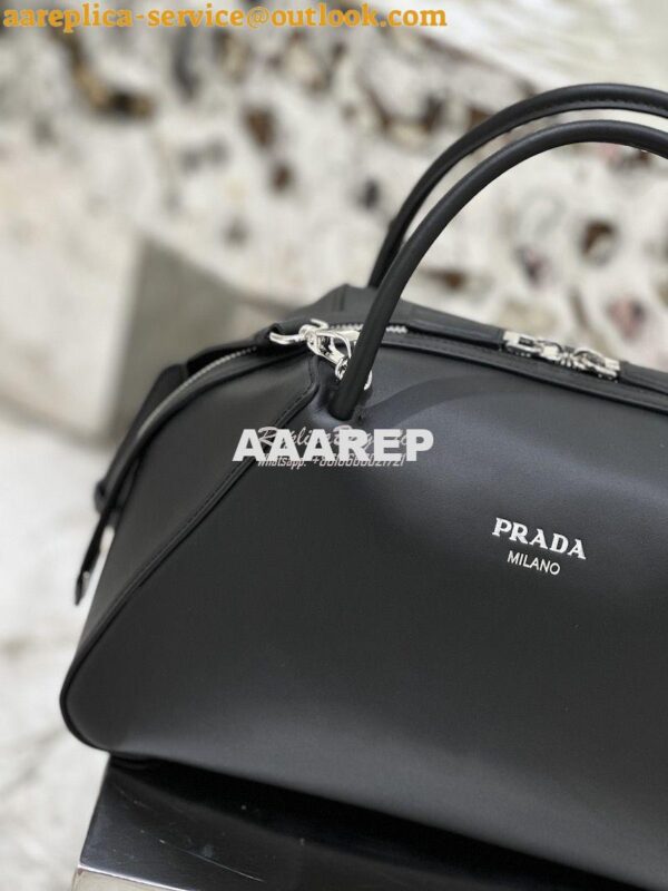 Replica Prada Medium Leather Supernova Handbag 1BA365 Black 7
